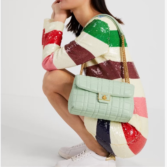 ♠️kate spade Evelyn Quilted Medium Convertible Shoulder Bag, Pistachio Cream NWT - Picture 7 of 7